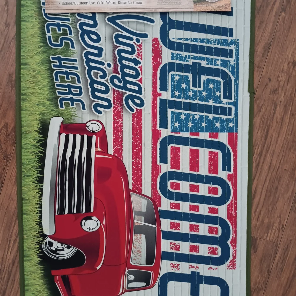 Vintage American Welcome Red Truck Door Mat